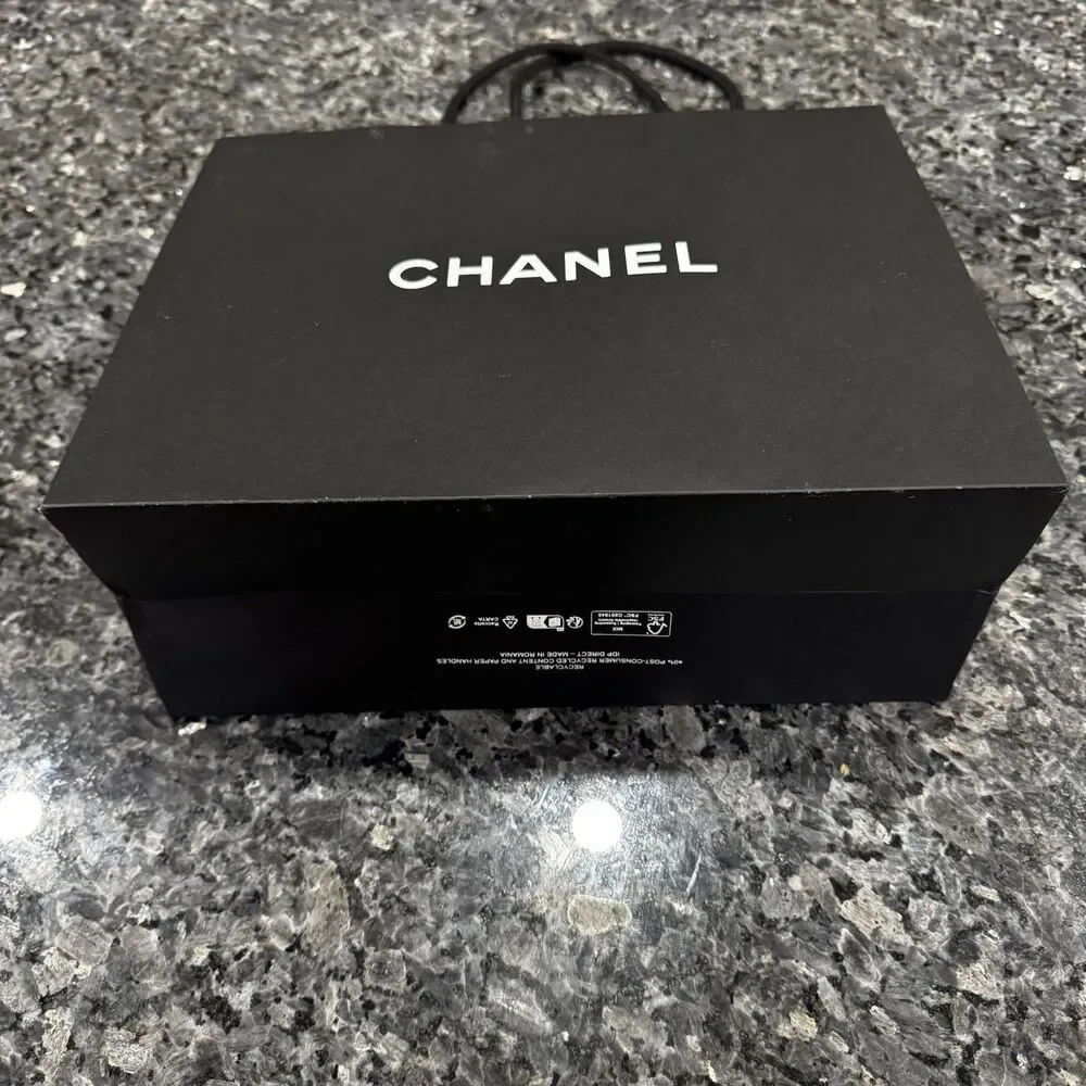 Chanel Black Paper Shopping Gift Empty Bag 12